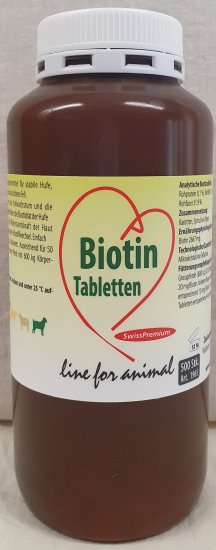 Biotin Tabl. Pferd, 500Stk. - zum Schließen ins Bild klicken